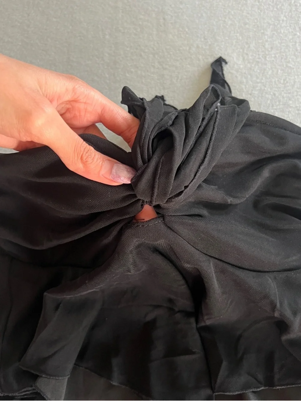 SHEIN Black Strapless Bow Ruffle Blouse - Picture 4 of 6